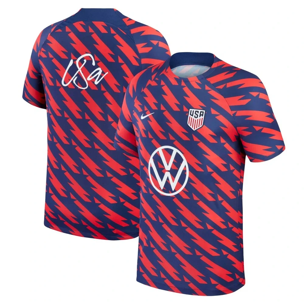 New Nike‎ Mens Team USA Soccer Academy Pro Pre-match Jersey Sz Small Red Blue